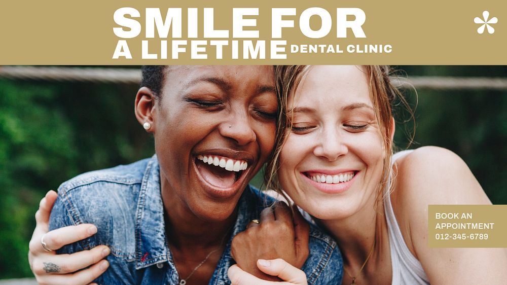 Dental clinic advertisement blog banner template, editable design