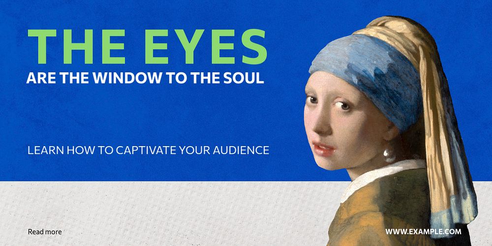 Eyes are window soul Twitter ad template, customizable design