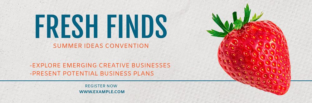 Business convention email header template, editable text & design