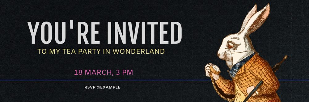 You're invited email header template, editable text & design