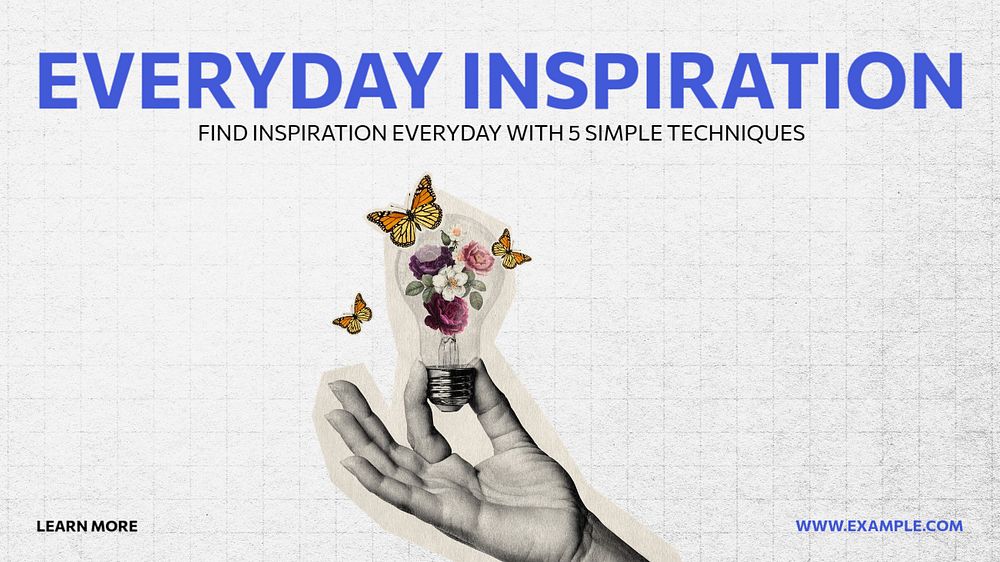 Everyday inspiration article blog banner template, editable text & design