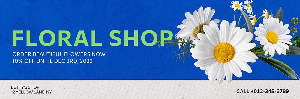 Florist email header template, editable text & design