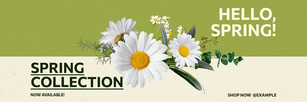 Spring collection email header template, editable text & design