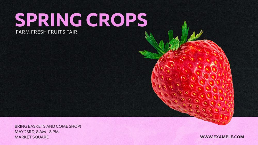 Fruit fair blog banner template, editable text & design