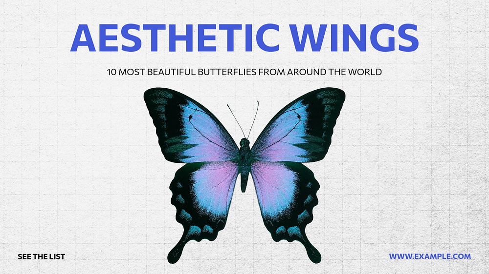 Aesthetic wings blog banner template, editable text & design