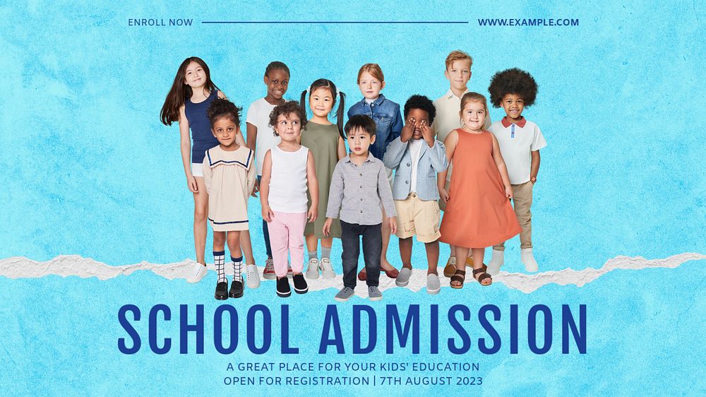 School admission blog banner template, editable text & design