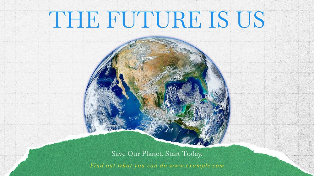 Save earth blog banner template, editable text & design