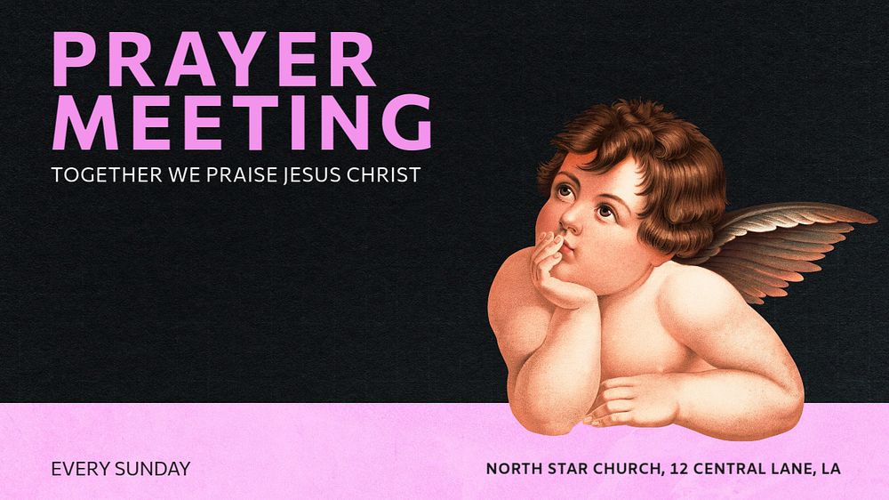 Prayer meeting blog banner template, editable text & design