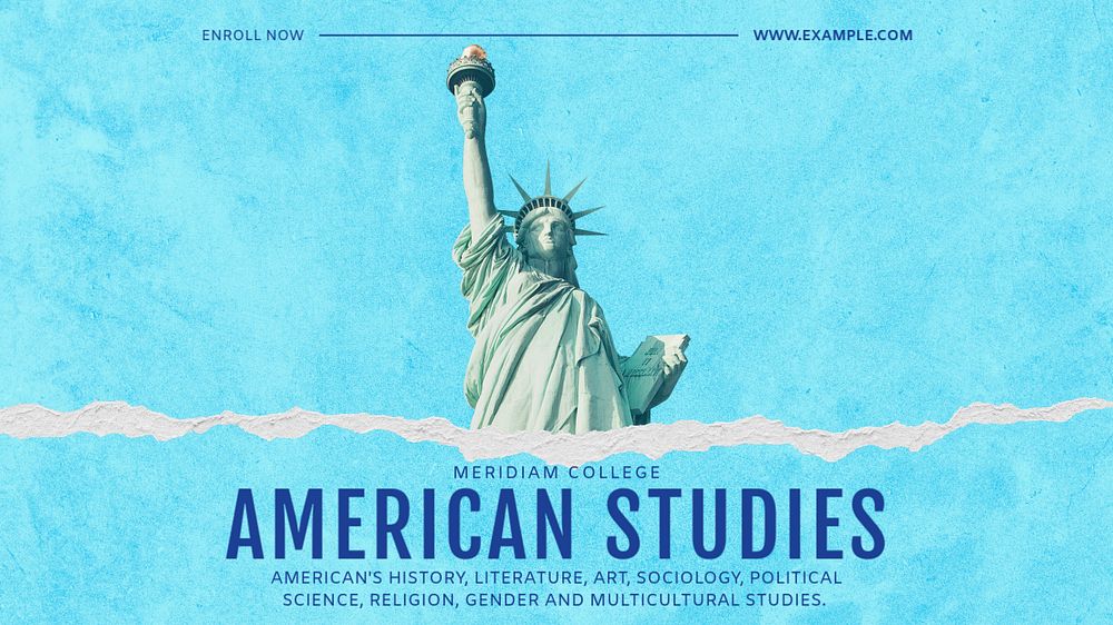 American Studies blog banner template, editable text & design