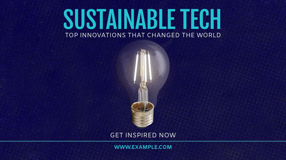 Sustainable tech blog banner template, editable text & design