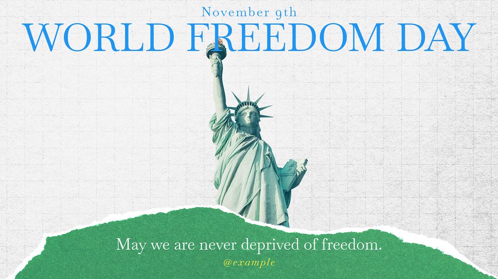 World Freedom Day blog banner template, editable text & design