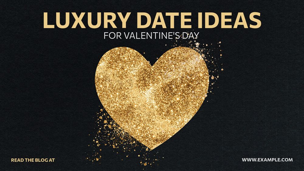 Luxury date blog banner template, editable text & design