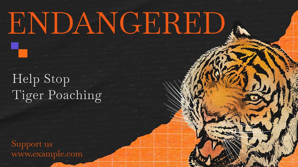 Endangered blog banner template, editable text & design