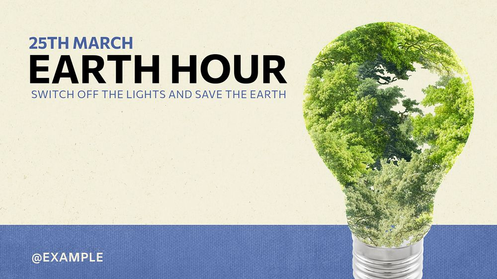 Earth hour blog banner template, editable text & design