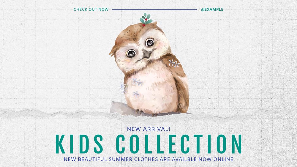 Kids collection blog banner template, editable text & design