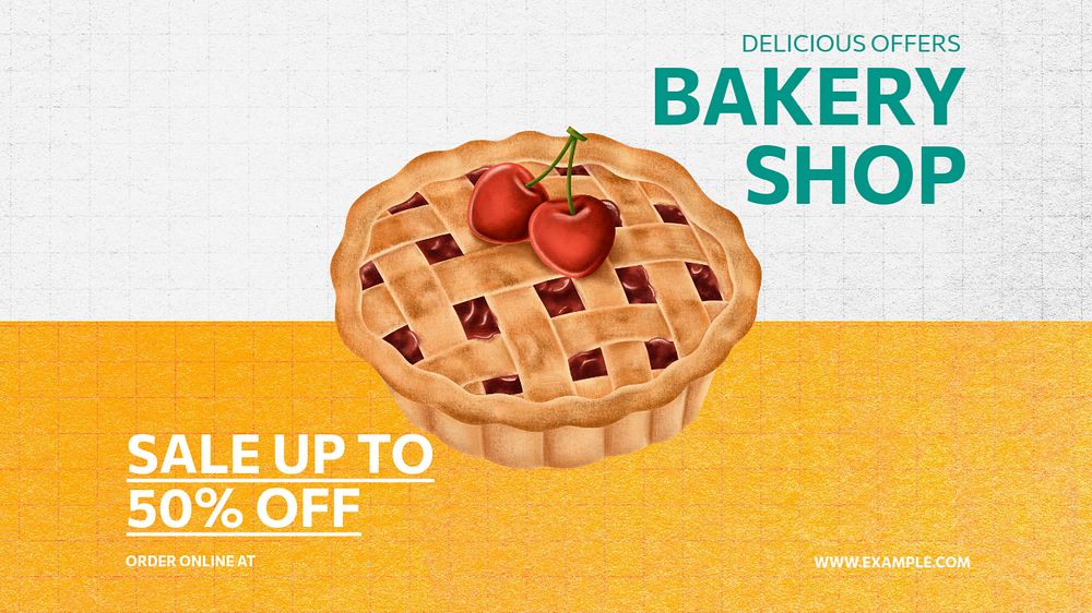 Bakery shop blog banner template, editable text & design