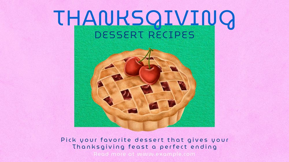 Thanksgiving dessert blog banner template, editable text & design