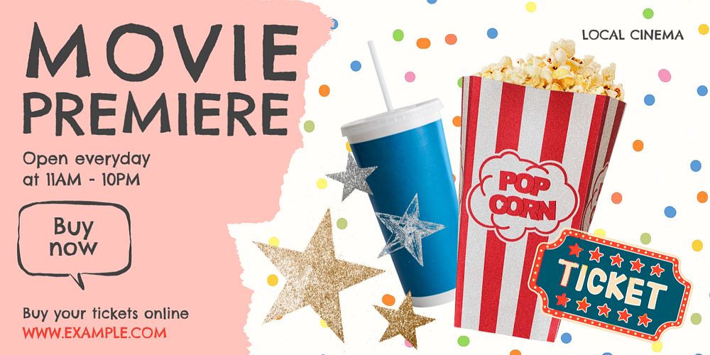 Movie premiere Twitter ad template, customizable design