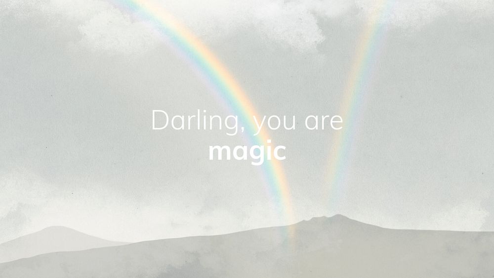 Rainbow inspirational quote desktop wallpaper template, editable design