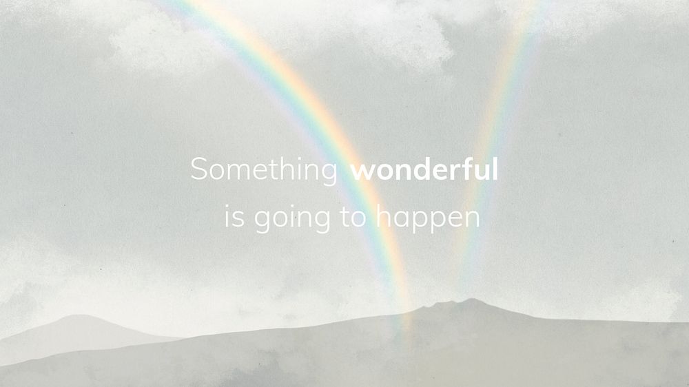 Rainbow inspirational quote desktop wallpaper template, editable design