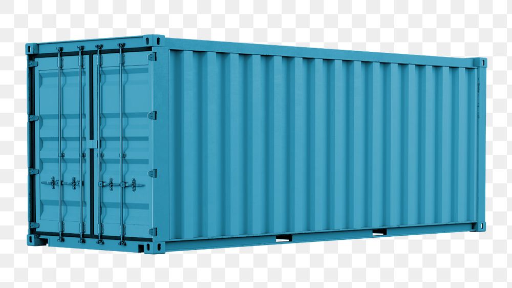 3D shipping container mockup element png, editable realistic cargo