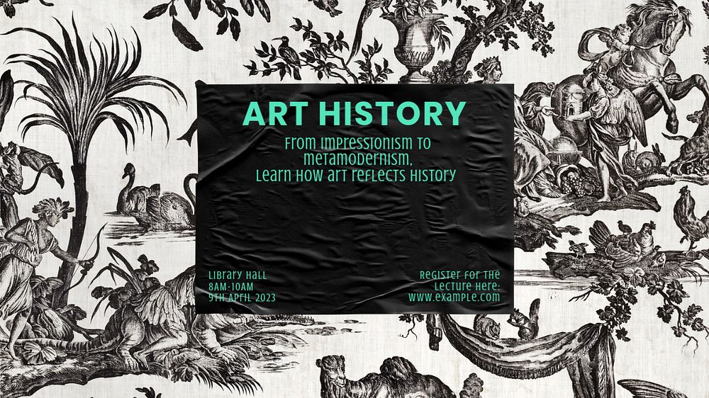 Art history exhibition blog template, editable colorful design