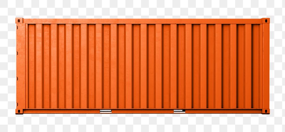 3D shipping container mockup element png, editable realistic cargo