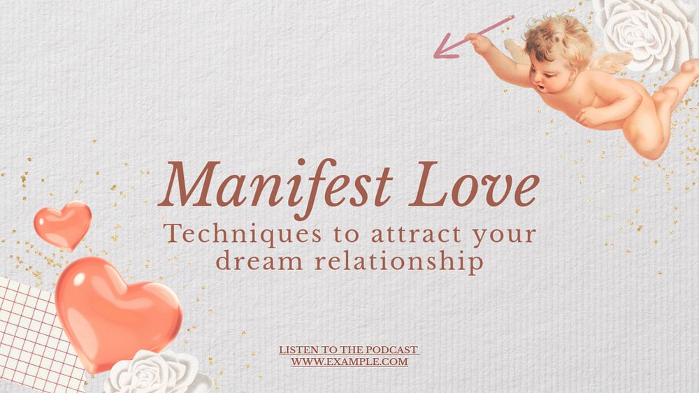 Manifest love PowerPoint presentation template, editable design