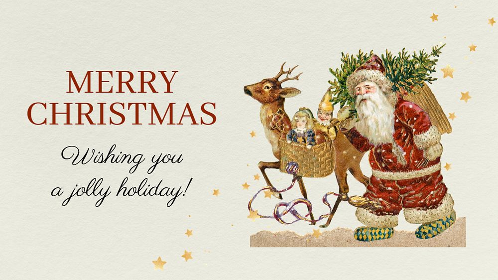 Merry Christmas blog banner template, editable greeting design