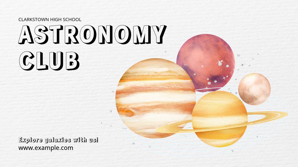 Astronomy club PowerPoint presentation template, editable design