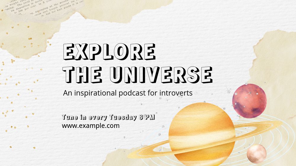 Explore universe blog banner template, editable design