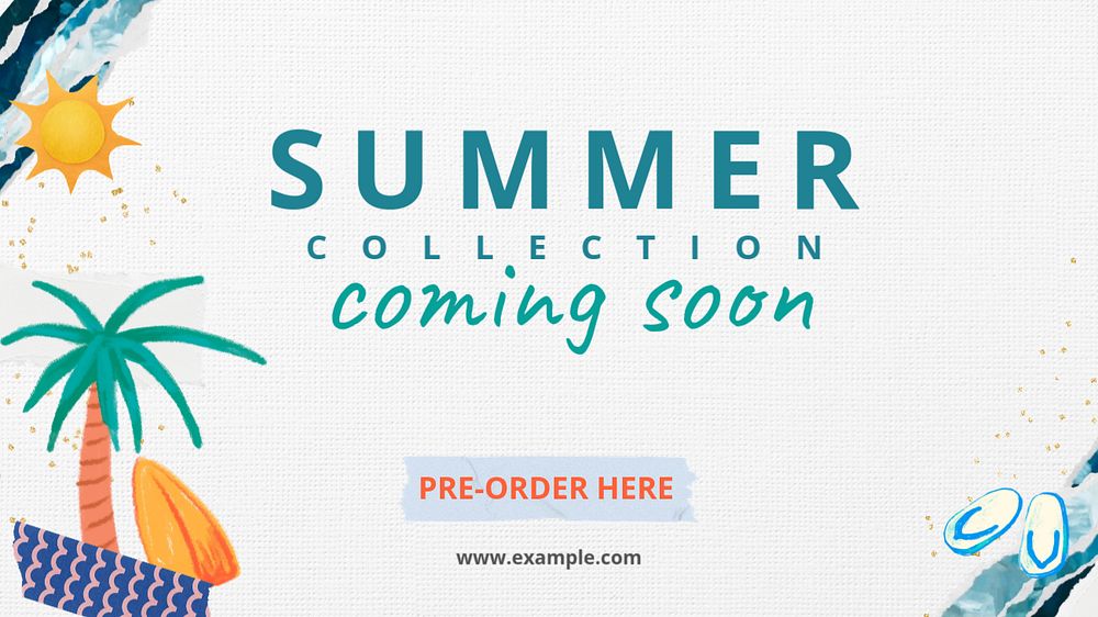 Summer collection YouTube thumbnail template, editable design