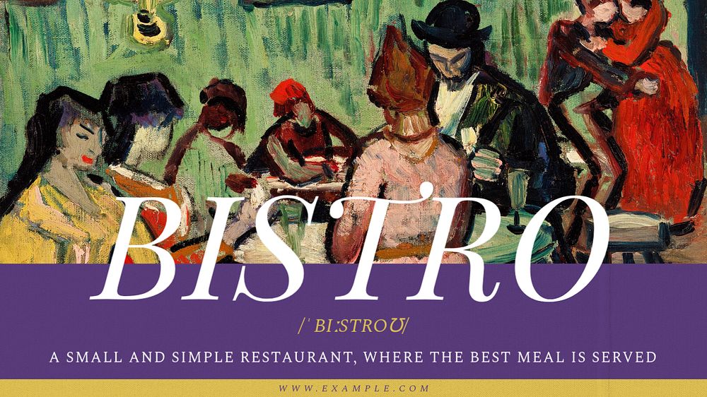 Bistro blog banner template, editable  design. Famous art, remixed by rawpixel.