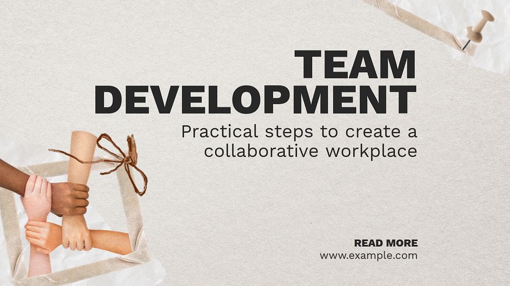 Team development YouTube thumbnail template, editable design