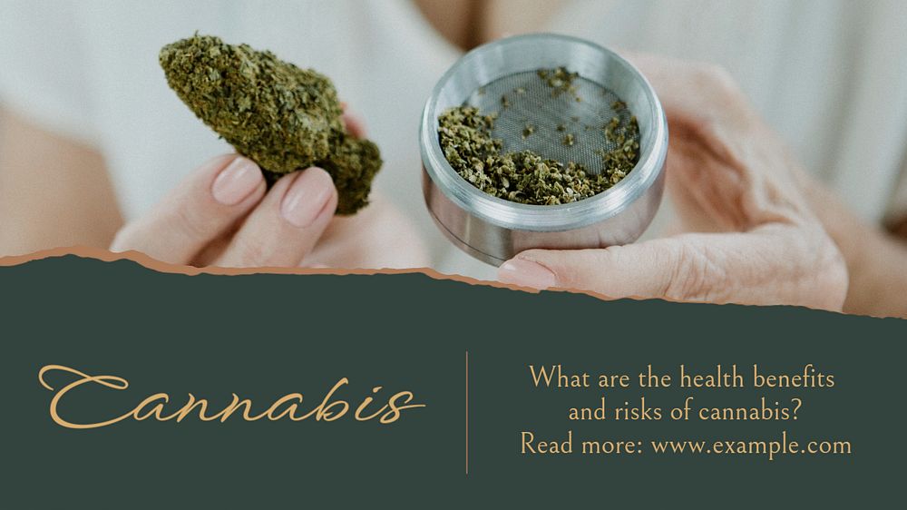 Cannabis blog banner template, editable text & design