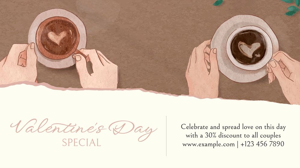 Valentine's day special blog banner template, editable text & design