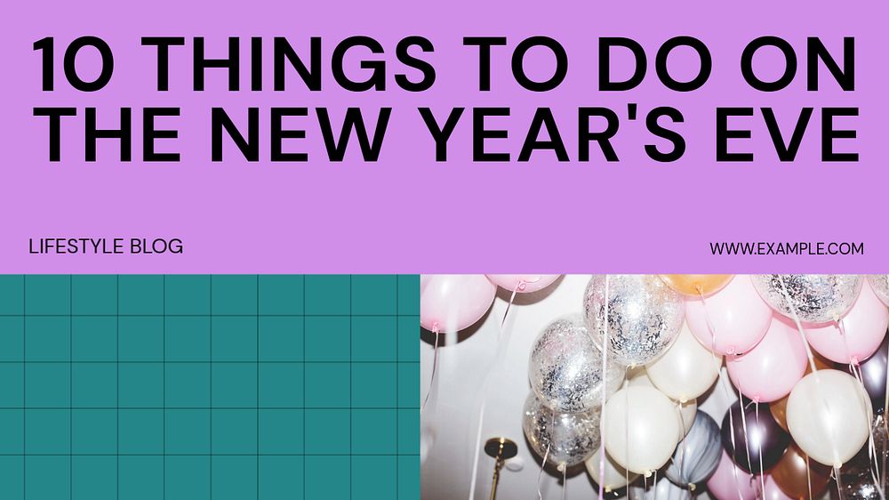 New years eve blog banner template, editable text