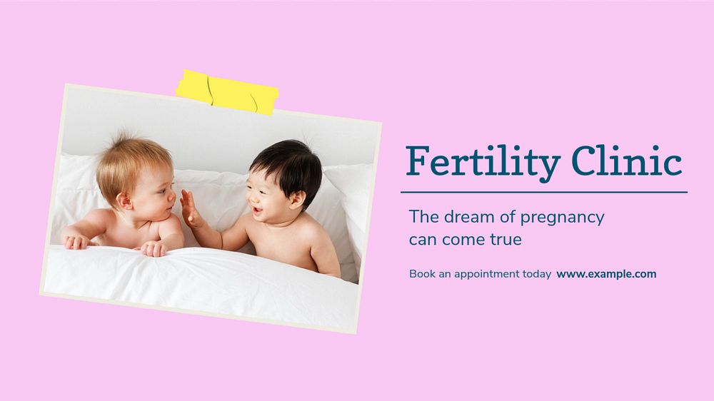 Fertility clinic blog banner template, editable text