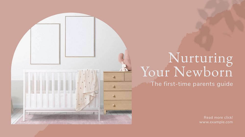 Newborn nurturing blog banner template, editable text & design