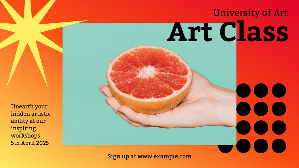 Art class blog banner template, editable text