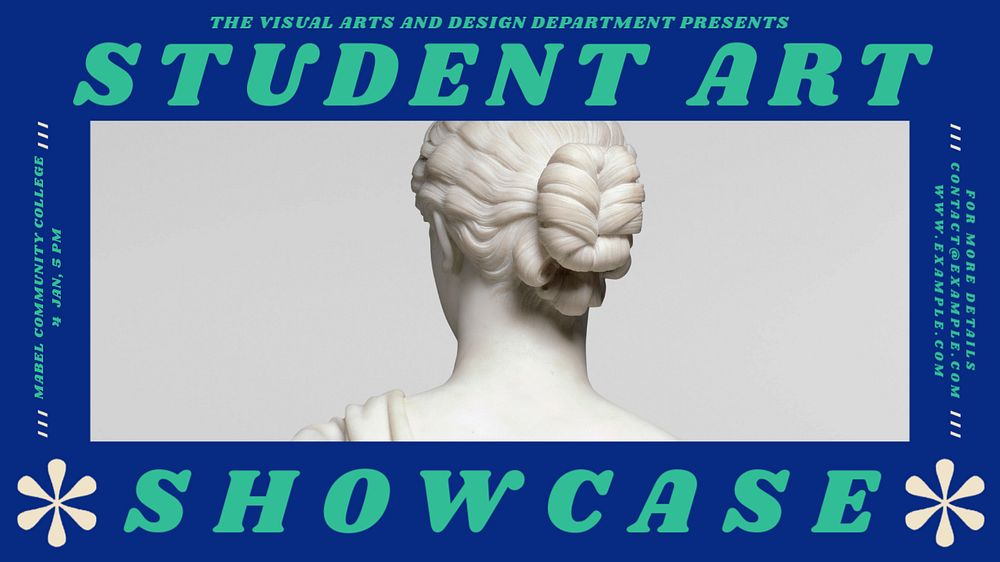 Student art showcase blog banner template, editable text