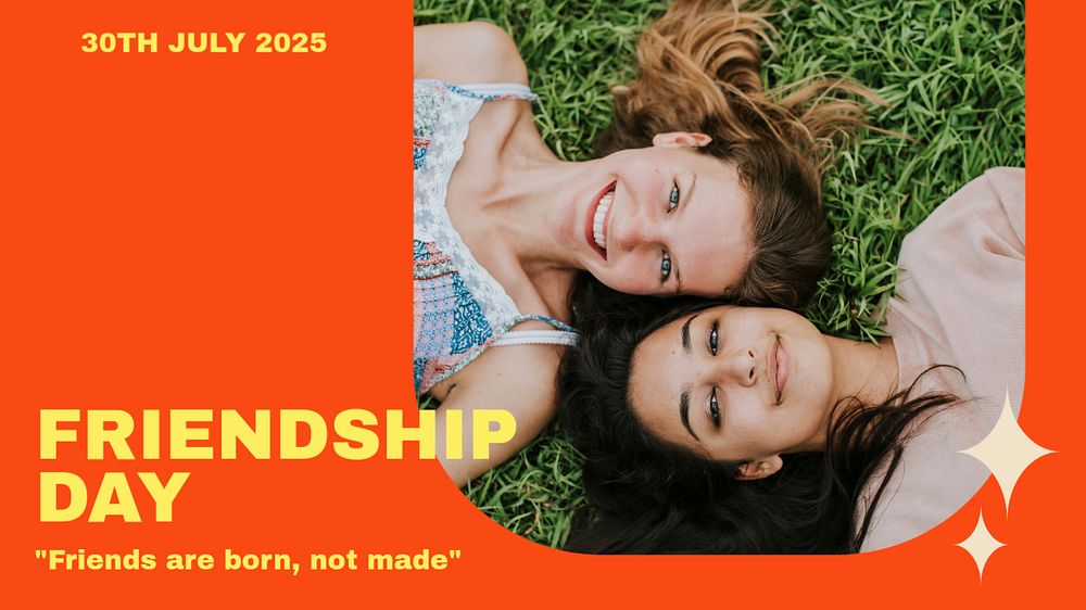 Friendship day blog banner template, editable text