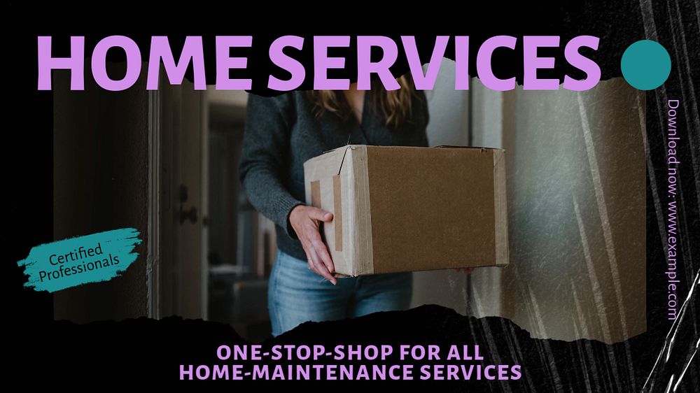 Home services blog banner template, editable text