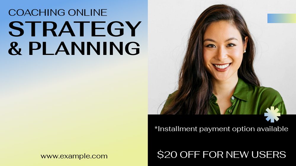 Strategy & planning blog banner template, editable text