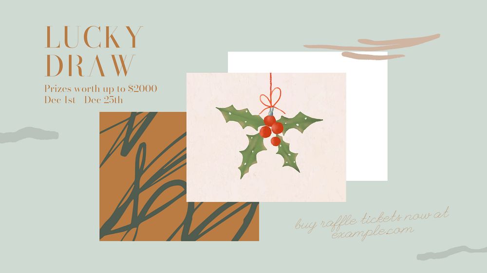 Christmas lucky draw blog banner template, editable text & design