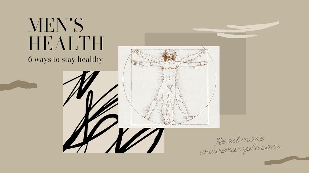 Men's Health blog banner template, editable text & design