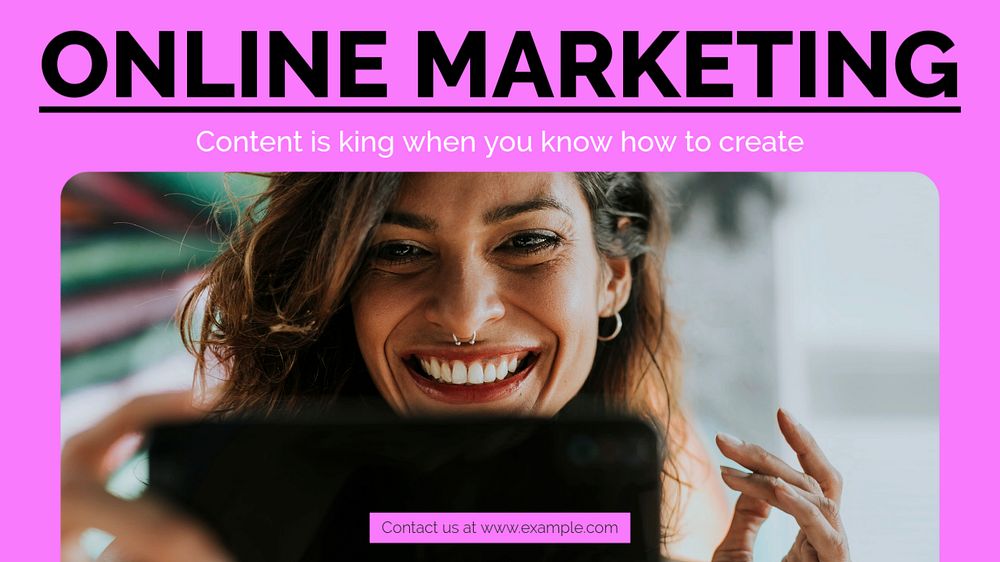 Online marketing blog banner template, editable text