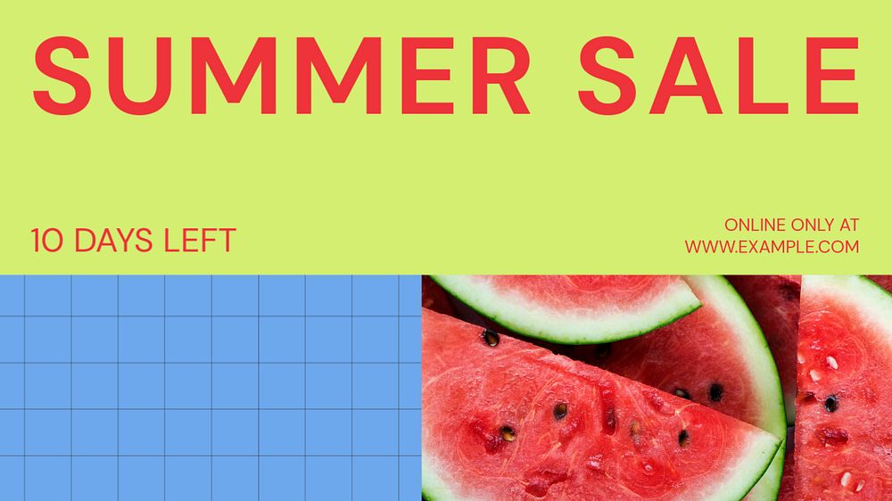 Summer sale blog banner template, editable text