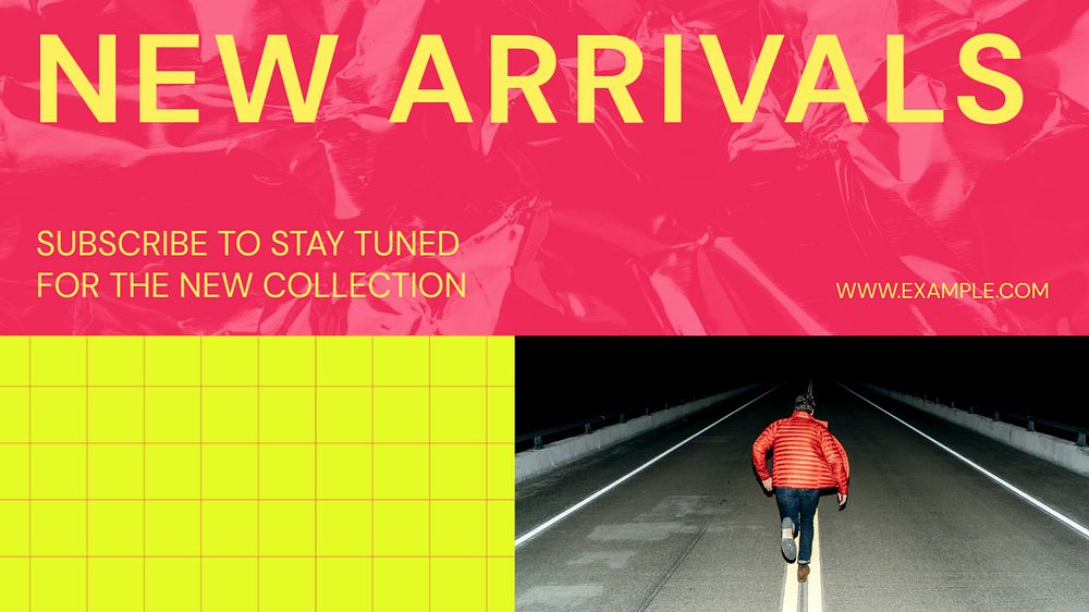 New arrivals blog banner template, editable text