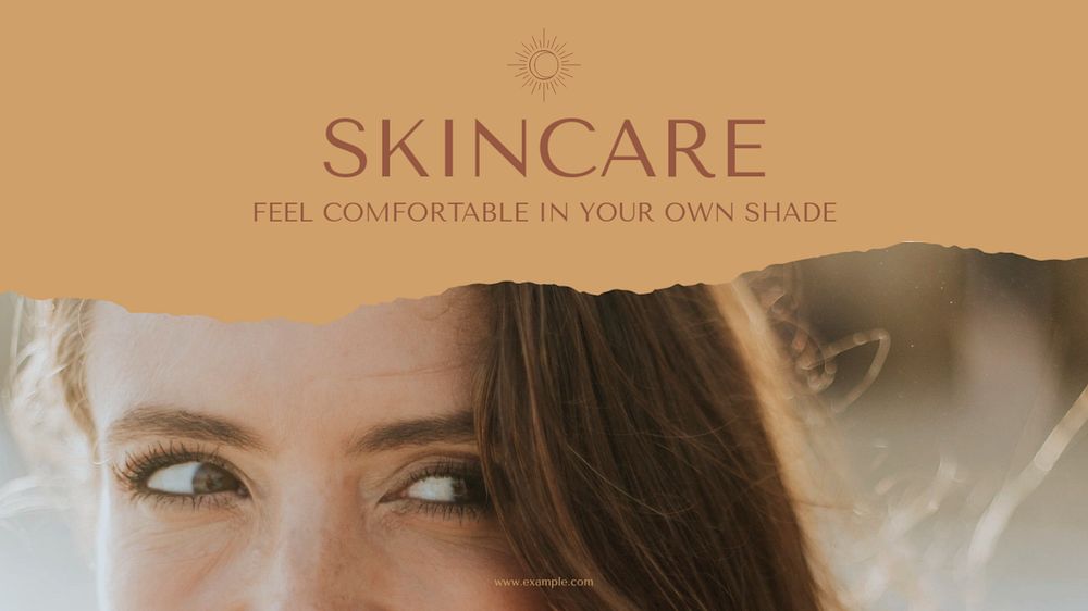 Skincare blog banner template, editable text & design